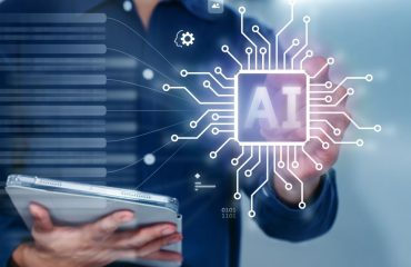 Someone working on a tablet with AI