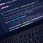 code in a laptop screen