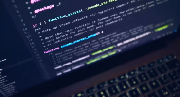 code in a laptop screen